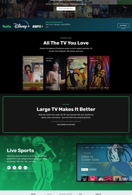 This is a clone of the Hulu website created using HTML and CSS